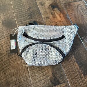 Extreme 80s silver sparkle Fanny Pack NWT